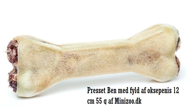 Treattime Presset Ben med fyld af oksepenis 12 cm 55 g - naturligt tyggeben